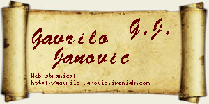 Gavrilo Janović vizit kartica